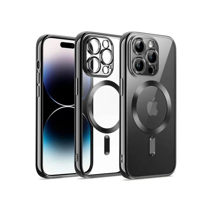 Mey İthalat®   iPhone 12 Pro Kılıf Kross Magneticsafe Kapak - Siyah