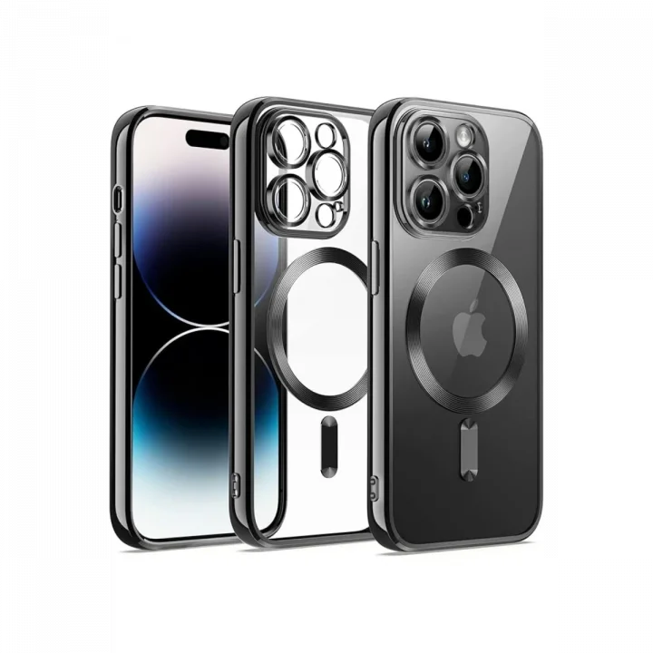 Mey İthalat®   iPhone 12 Pro Kılıf Kross Magneticsafe Kapak - Siyah