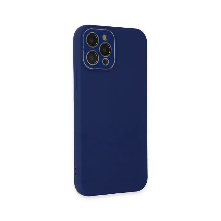 Mey İthalat®  iPhone 12 Pro Kılıf Lansman Glass Kapak - Sky Blue