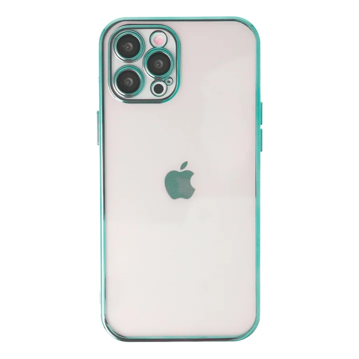 Mey İthalat®   iPhone 12 Pro Kılıf  Lensli Silikon - Yeşil