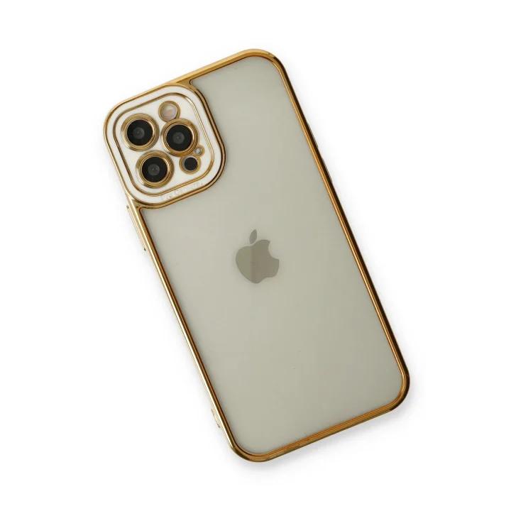 Mey İthalat®  iPhone 12 Pro Kılıf Liva Lens Silikon - Beyaz