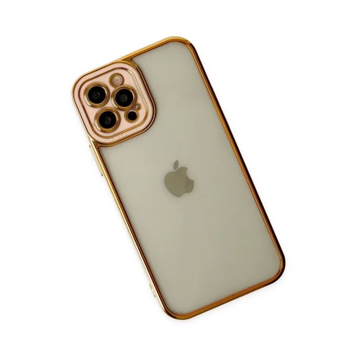 Mey İthalat®  iPhone 12 Pro Kılıf Liva Lens Silikon - Rose