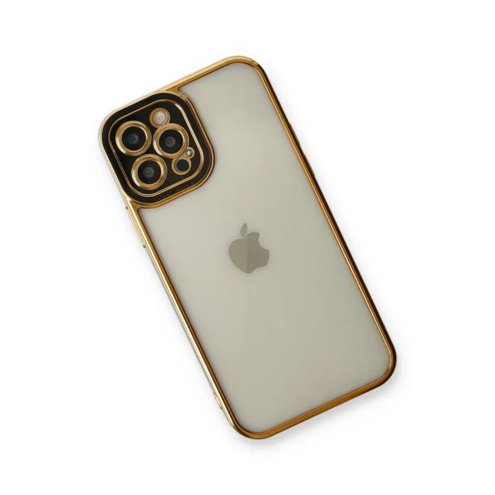 Mey İthalat®  iPhone 12 Pro Kılıf Liva Lens Silikon - Siyah