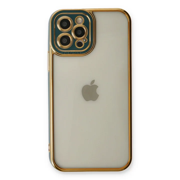 Mey İthalat®  iPhone 12 Pro Kılıf Liva Lens Silikon - Yeşil