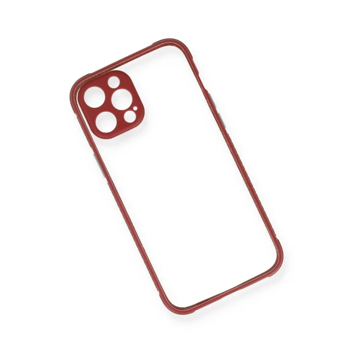 Mey İthalat®  iPhone 12 Pro Kılıf Miami Şeffaf Silikon - Fuşya