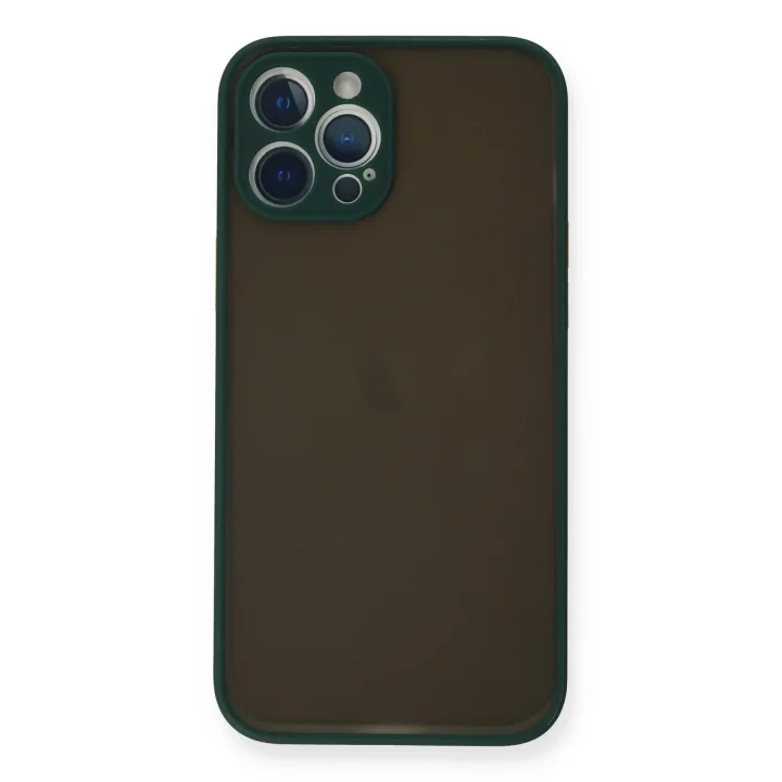 Mey İthalat®  iPhone 12 Pro Kılıf Montreal Silikon Kapak - Yeşil