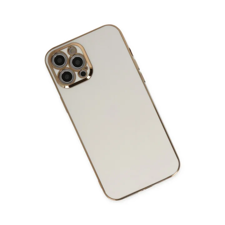 Mey İthalat®  iPhone 12 Pro Kılıf Volet Silikon - Beyaz