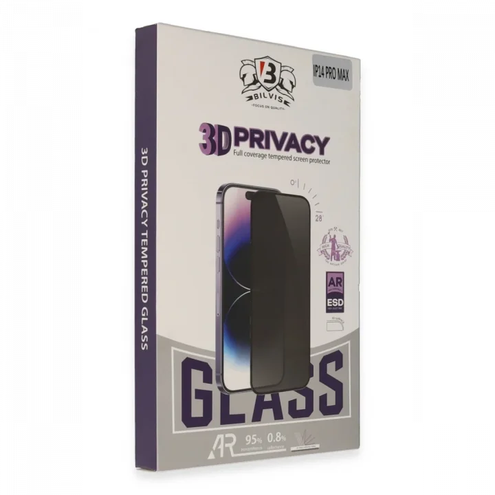 Mey İthalat®  iPhone 12 Pro Max Bilvis 3D Hayalet Cam Ekran Koruyucu