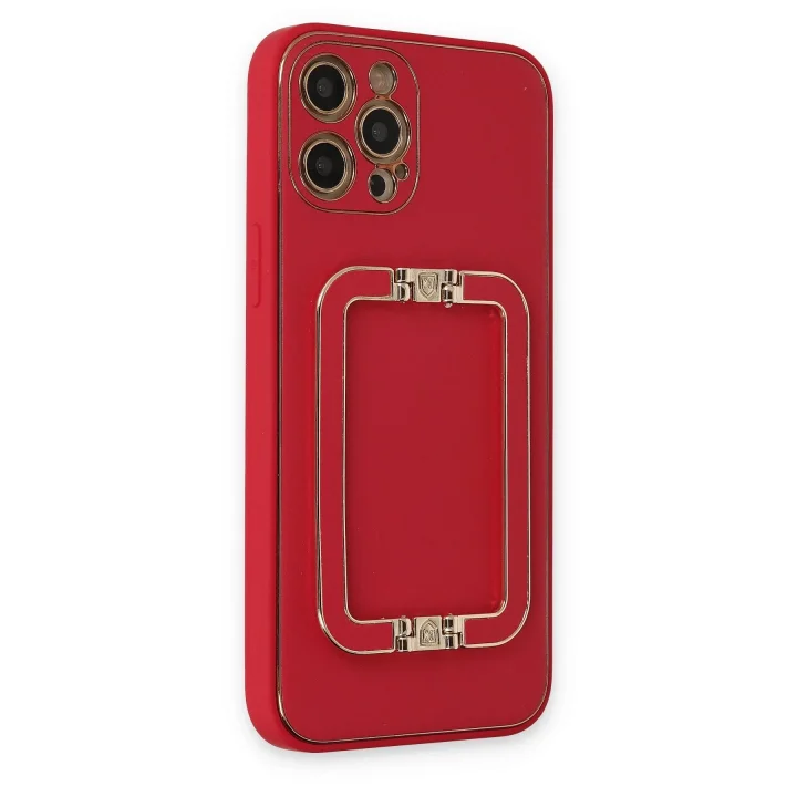 Mey İthalat®  iPhone 12 Pro Max Kılıf Coco Elit Kapak - Kırmızı