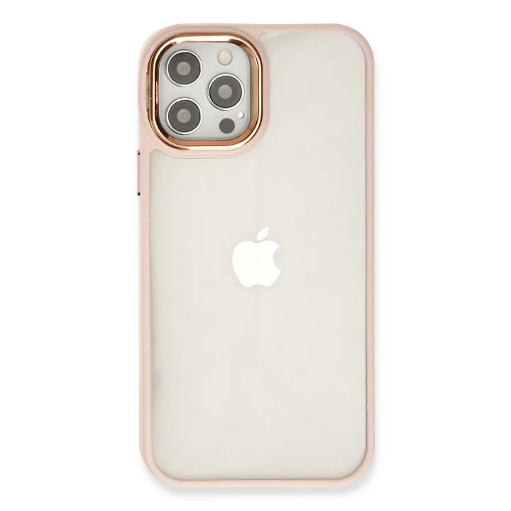 Mey İthalat®  iPhone 12 Pro Max Kılıf Dora Kapak - Pudra