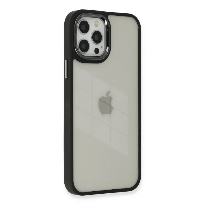 Mey İthalat®   iPhone 12 Pro Max Kılıf Dora Kapak - Siyah
