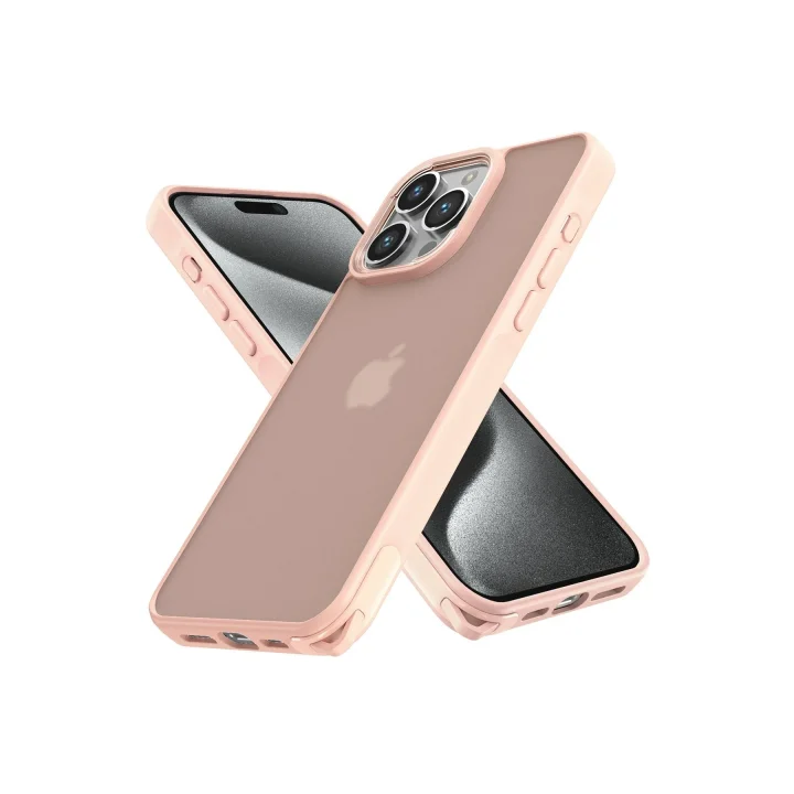 Mey İthalat®  iPhone 12 Pro Max Kılıf Elegant Kapak - Pudra
