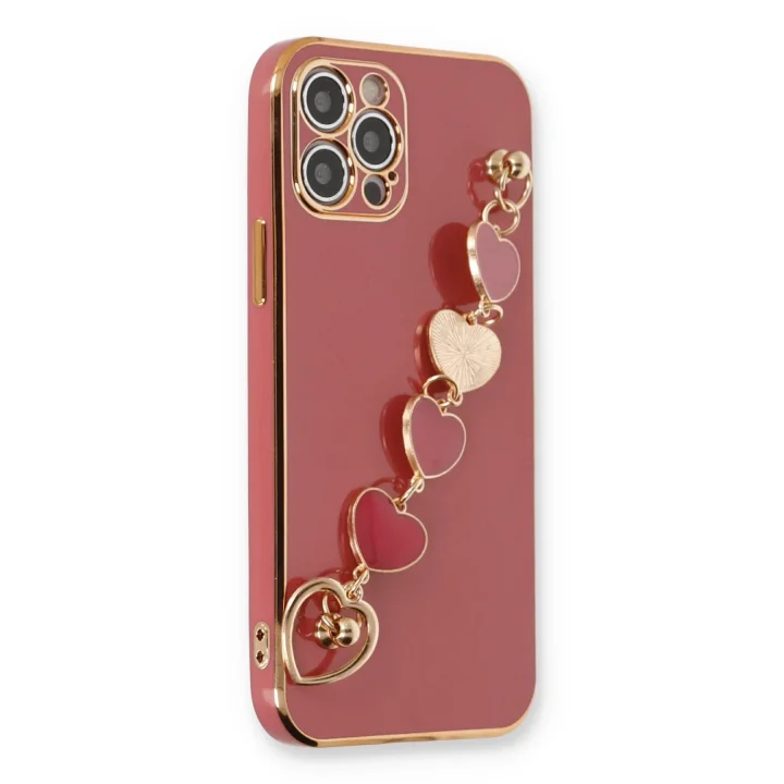 Mey İthalat®  iPhone 12 Pro Max Kılıf Esila Silikon - Kırmızı