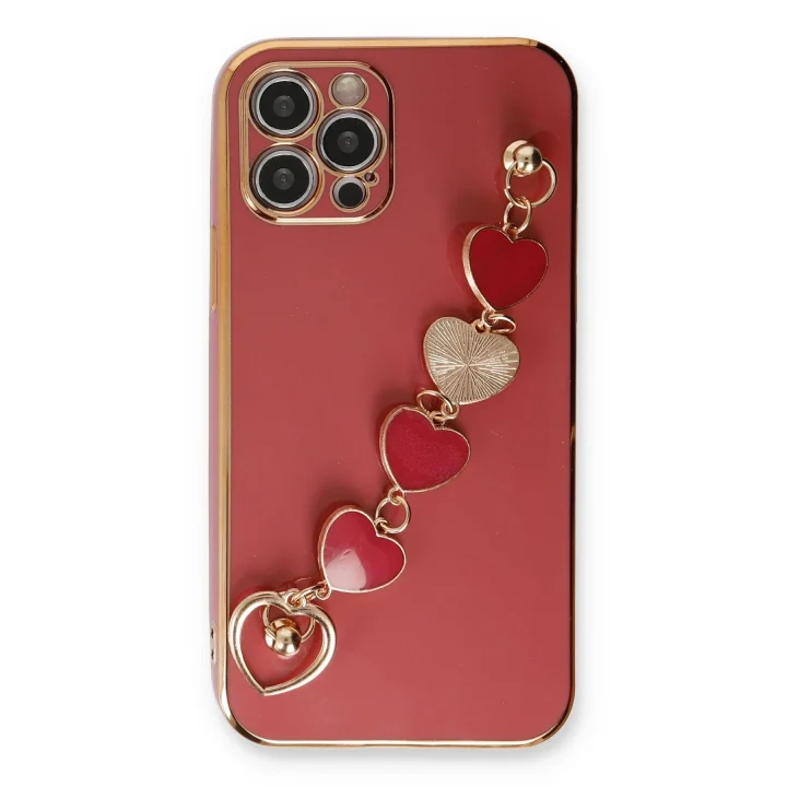 Mey İthalat®  iPhone 12 Pro Max Kılıf Esila Silikon - Kırmızı