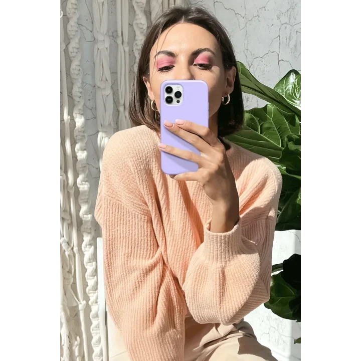 Mey İthalat®  iPhone 12 Pro Max Kılıf First Silikon - Mor