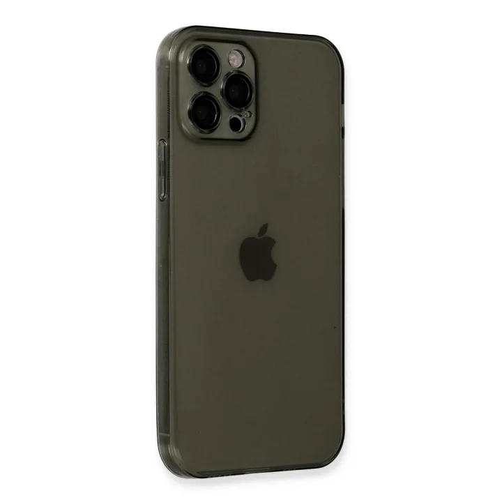 Mey İthalat®   iPhone 12 Pro Max Kılıf Fly Lens Silikon - Siyah