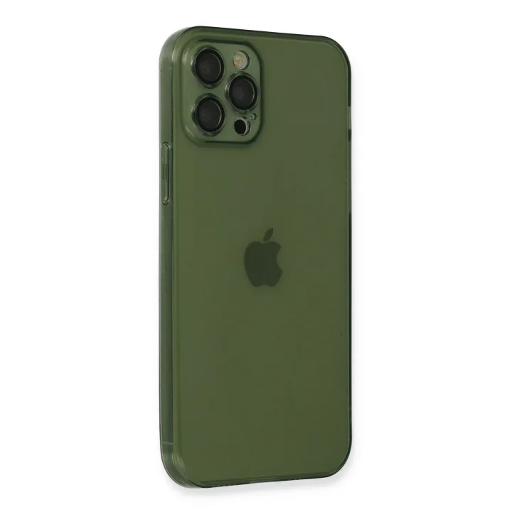 Mey İthalat®   iPhone 12 Pro Max Kılıf Fly Lens Silikon - Yeşil