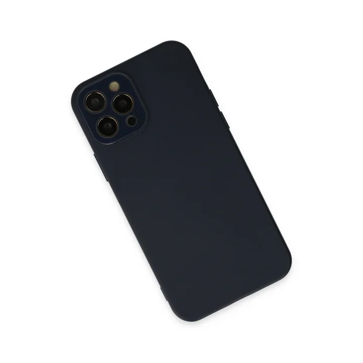 Mey İthalat®  iPhone 12 Pro Max Kılıf Lansman Glass Kapak - Lacivert