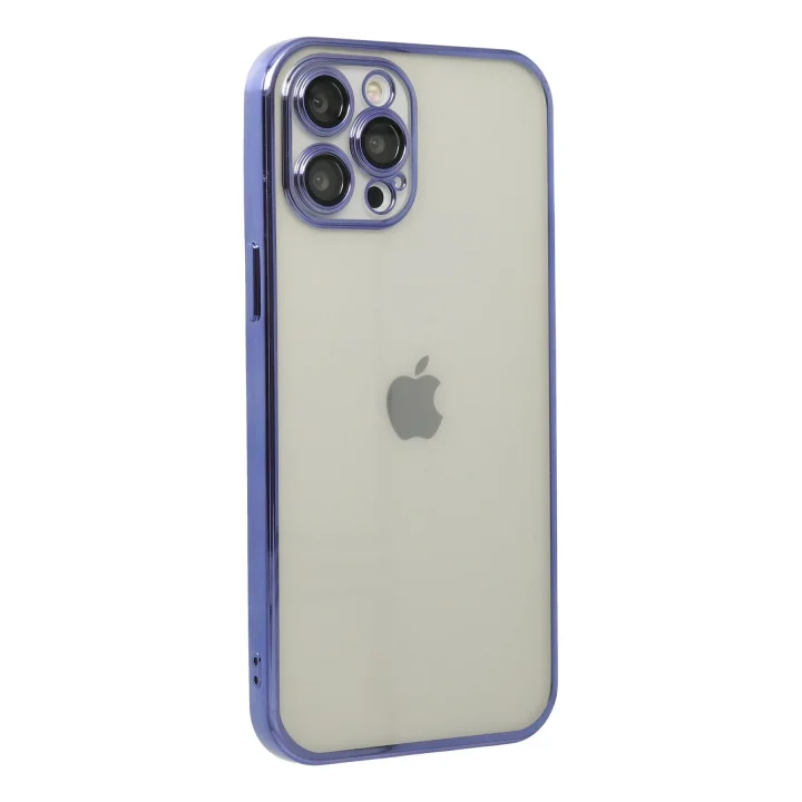 Mey İthalat®   iPhone 12 Pro Max Kılıf  Lensli Silikon - Mor