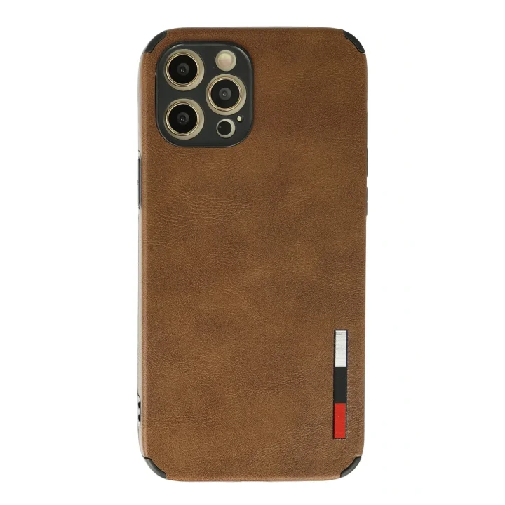 Mey İthalat®   iPhone 12 Pro Max Kılıf Loop Deri Silikon - Kahverengi