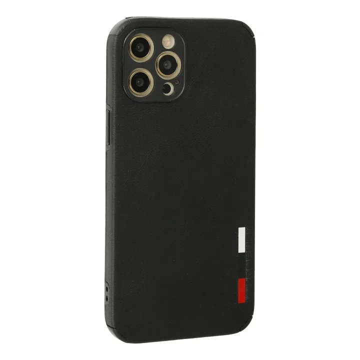 Mey İthalat®   iPhone 12 Pro Max Kılıf Loop Deri Silikon - Siyah