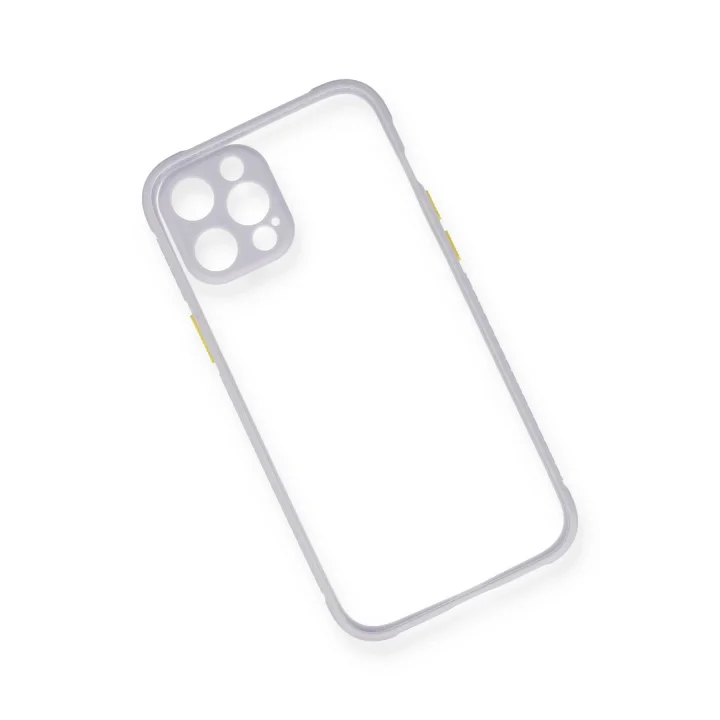 Mey İthalat®  iPhone 12 Pro Max Kılıf Miami Şeffaf Silikon - Lila