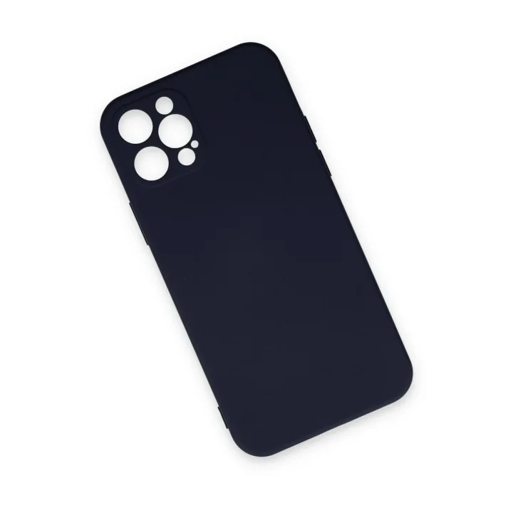 Mey İthalat®  iPhone 12 Pro Max Kılıf Nano içi Kadife Silikon - Lacivert