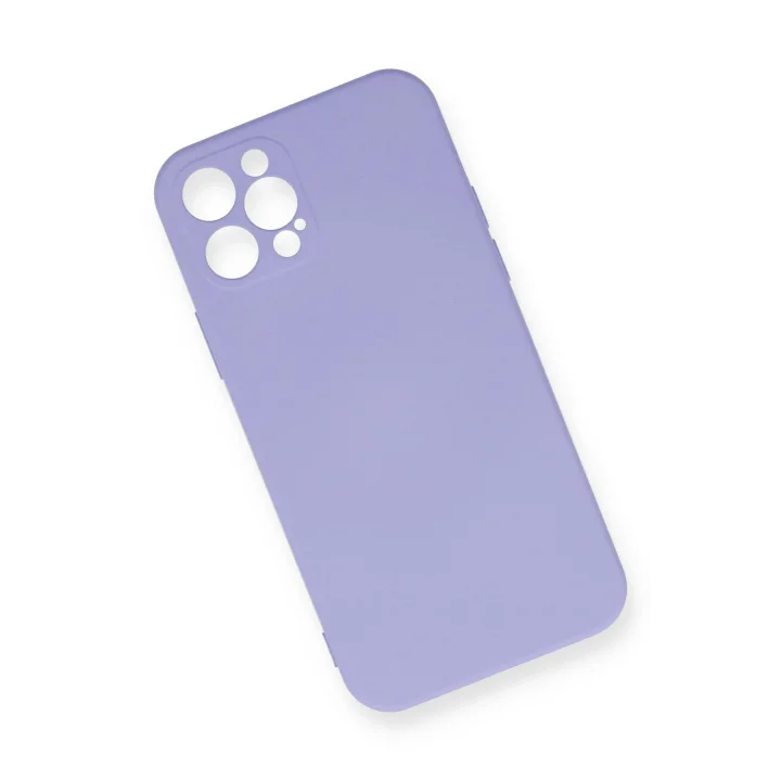Mey İthalat®  iPhone 12 Pro Max Kılıf Nano içi Kadife Silikon - Lila