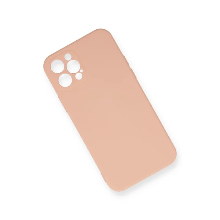 Mey İthalat®  iPhone 12 Pro Max Kılıf Nano içi Kadife Silikon - Pudra