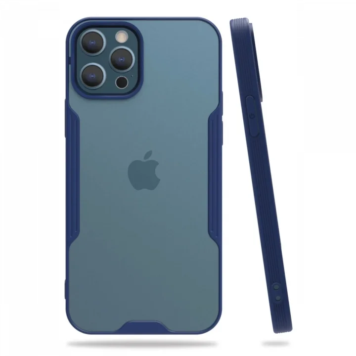 Mey İthalat®   iPhone 12 Pro Max Kılıf Platin Silikon - Lacivert