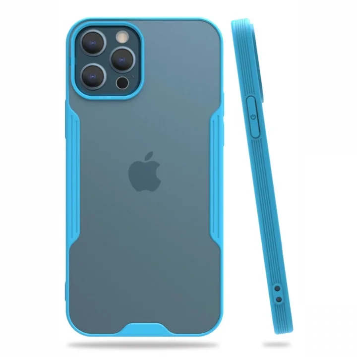 Mey İthalat®   iPhone 12 Pro Max Kılıf Platin Silikon - Mavi