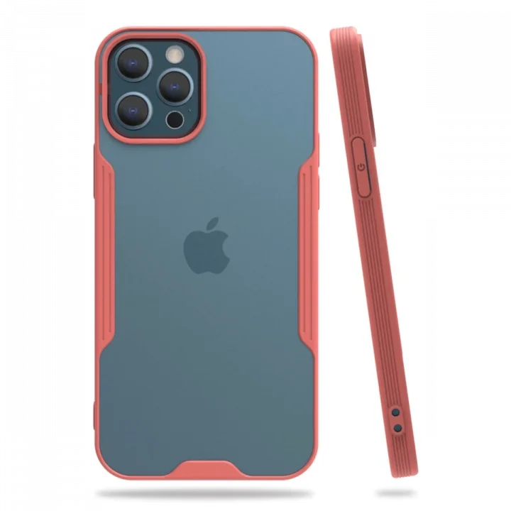 Mey İthalat®   iPhone 12 Pro Max Kılıf Platin Silikon - Pembe