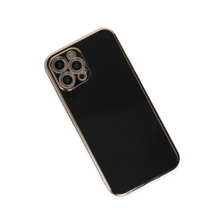 Mey İthalat®  iPhone 12 Pro Max Kılıf Volet Silikon - Siyah