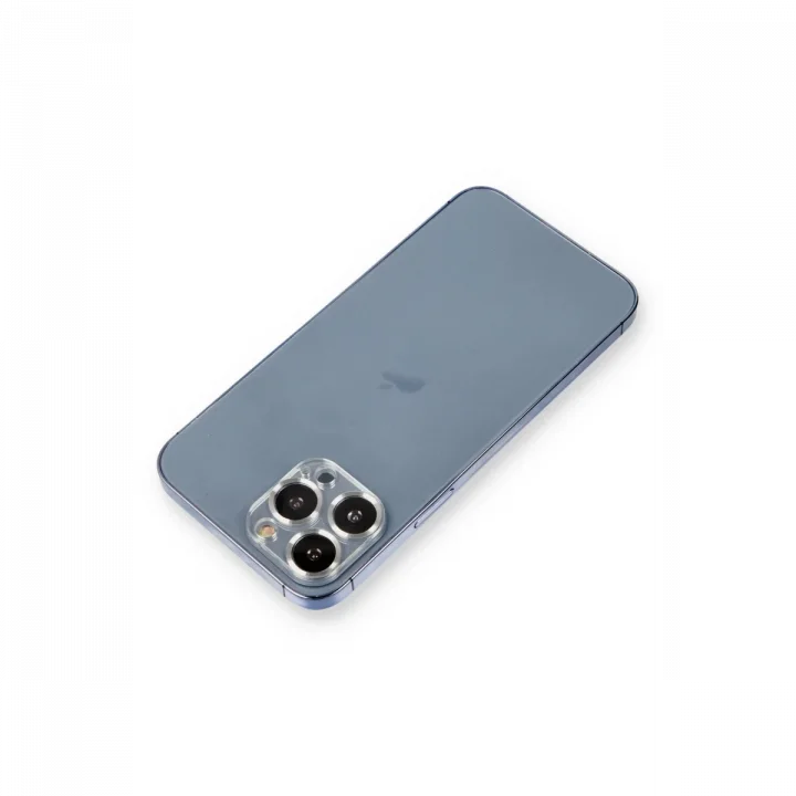 Mey İthalat®  iPhone 12 Pro Max Metal Kamera Lens Koruma Cam - Gümüş