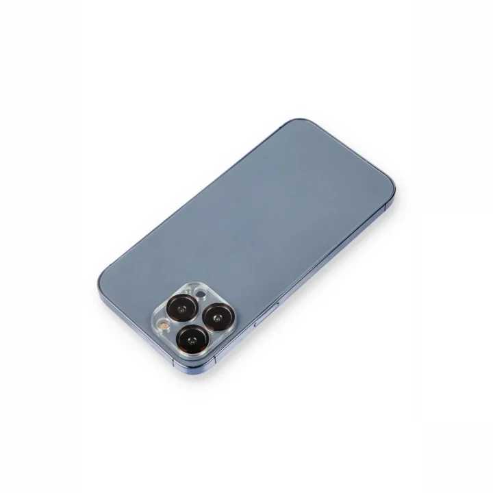 Mey İthalat®  iPhone 12 Pro Max Metal Kamera Lens Koruma Cam - Siyah