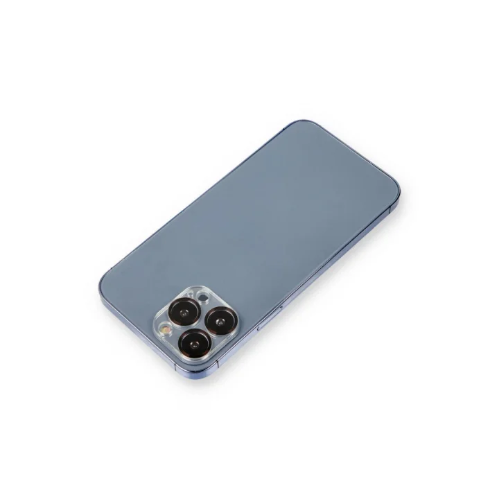 Mey İthalat®  iPhone 12 Pro Max Metal Kamera Lens Koruma Cam - Siyah