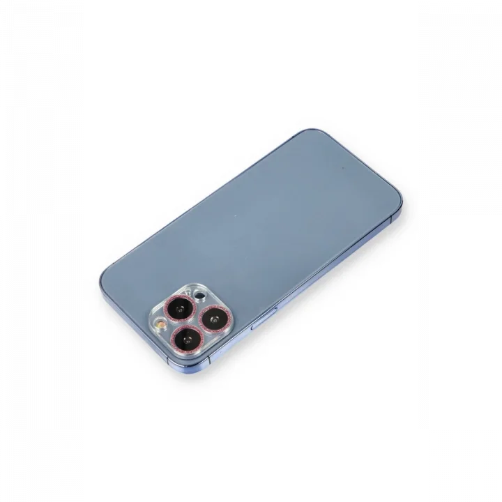 Mey İthalat®  iPhone 12 Pro Max Shine Kamera Lens Koruma Cam - Pembe