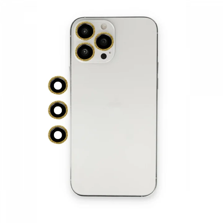 Mey İthalat®  iPhone 12 Pro Shine Kamera Lens - Gold