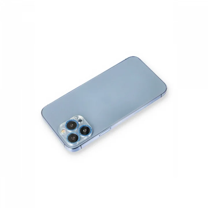 Mey İthalat®  iPhone 12 Pro Shine Kamera Lens Koruma Cam - Mavi