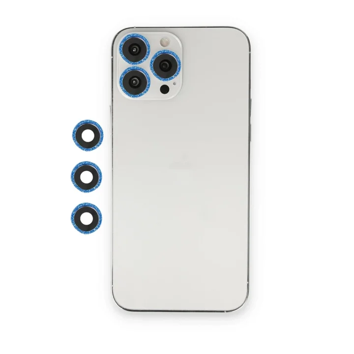 Mey İthalat®  iPhone 12 Pro Shine Kamera Lens - Mavi