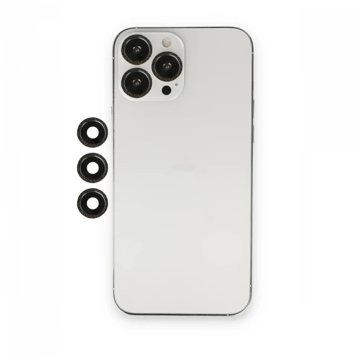 Mey İthalat®  iPhone 12 Pro Shine Kamera Lens - Siyah