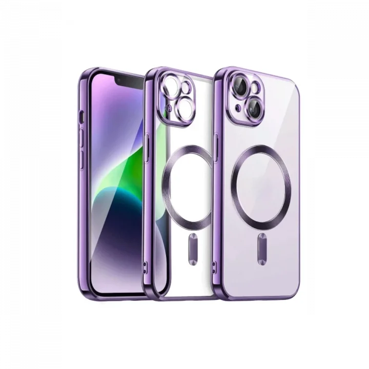 Mey İthalat®   iPhone 13 Kılıf Kross Magneticsafe Kapak - Mor