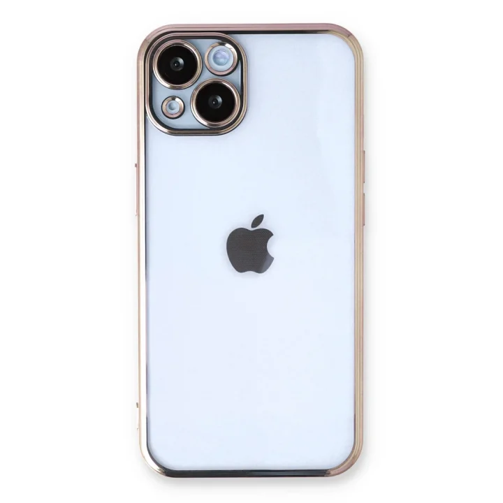 Mey İthalat®   iPhone 13 Kılıf  Lensli Silikon - Gold