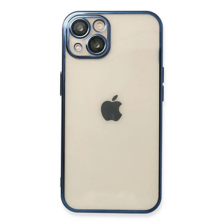 Mey İthalat®   iPhone 13 Kılıf  Lensli Silikon - Lacivert