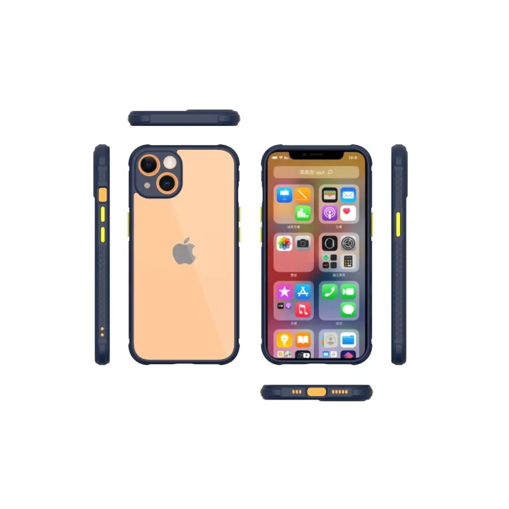 Mey İthalat®   iPhone 13 Mini Kılıf Miami Şeffaf Silikon - Lacivert