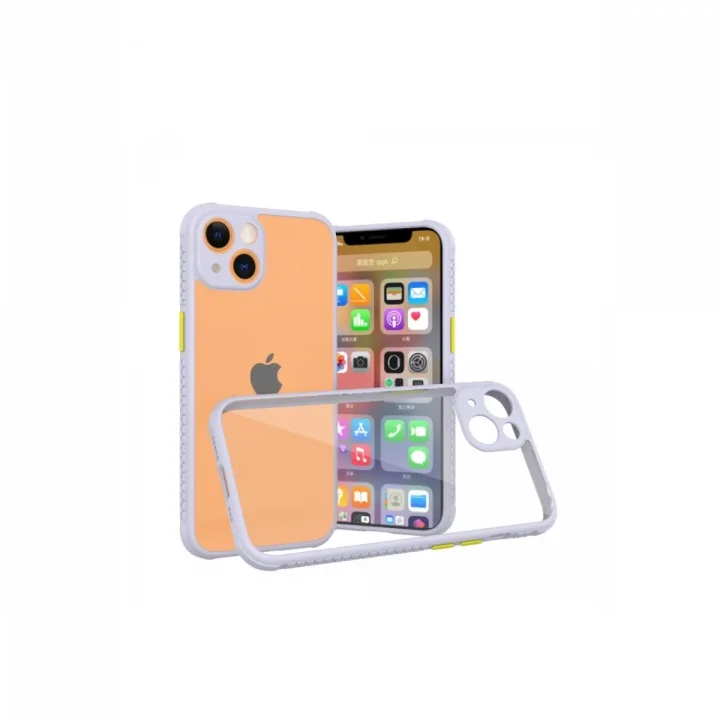 Mey İthalat®   iPhone 13 Mini Kılıf Miami Şeffaf Silikon - Lila