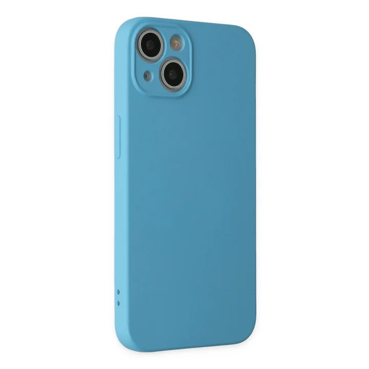 Mey İthalat®  iPhone 13 Mini Kılıf Nano içi Kadife Silikon - Mavi