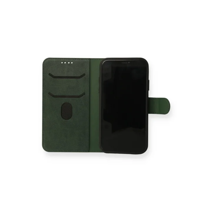 Mey İthalat®  iPhone 13 Mini Kılıf Trend S Plus Kapaklı Kılıf - Yeşil