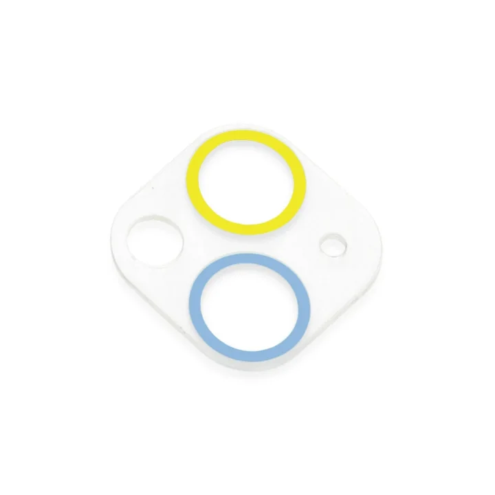 Mey İthalat®  iPhone 13 Mini Renkli Kamera Lens Koruma Cam - Sarı-Mavi