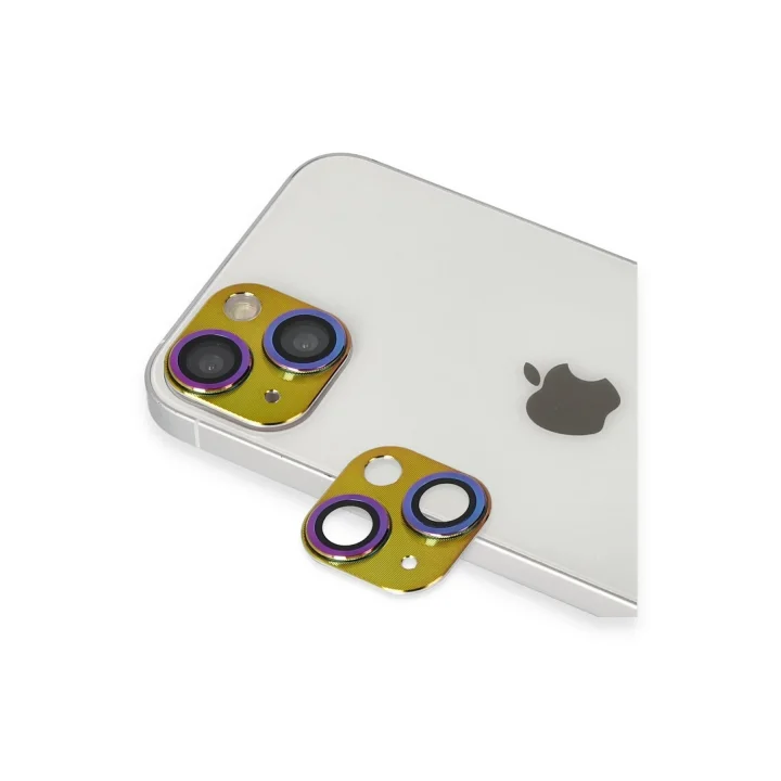 Mey İthalat®  iPhone 13 Pers Alüminyum Kamera Lens - Rainbow